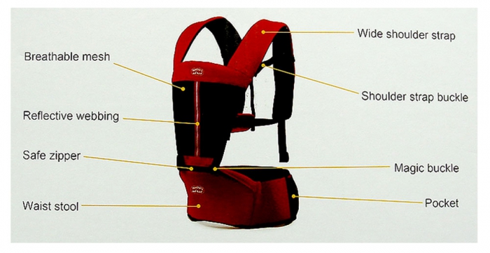6 WAY BABY CARRIER WITH HIP SEAT